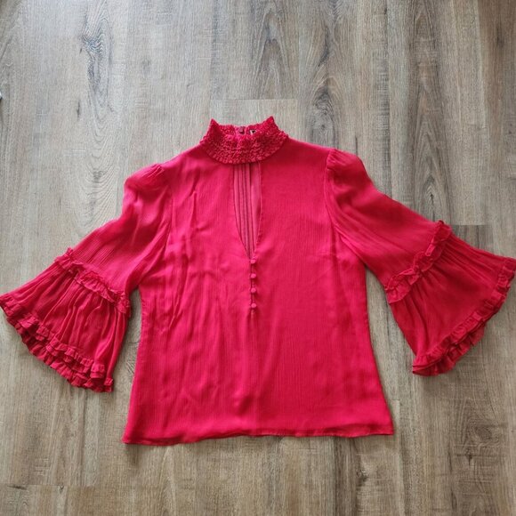 Alexis 100% Silk Hiro Turtleneck With Cutout Blouse - Picture 3 of 8